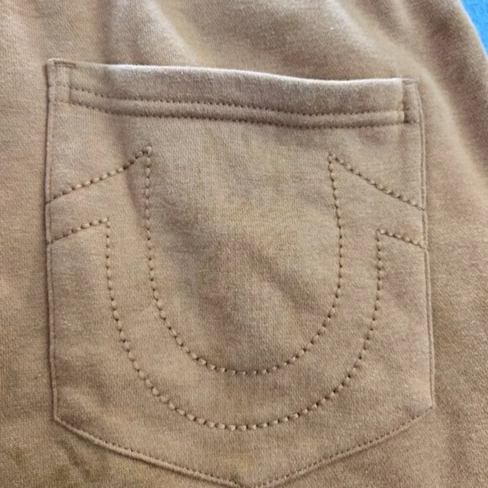 True‎ Religion Pants M Yellow Back Pocket Drawstring Jogger Logo Pockets READ